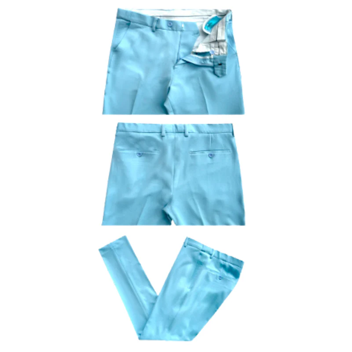 Cotton Suit - Summer Stretch Fabric - Mens Cotton-Stretch Fashion Suit Sky S9010
