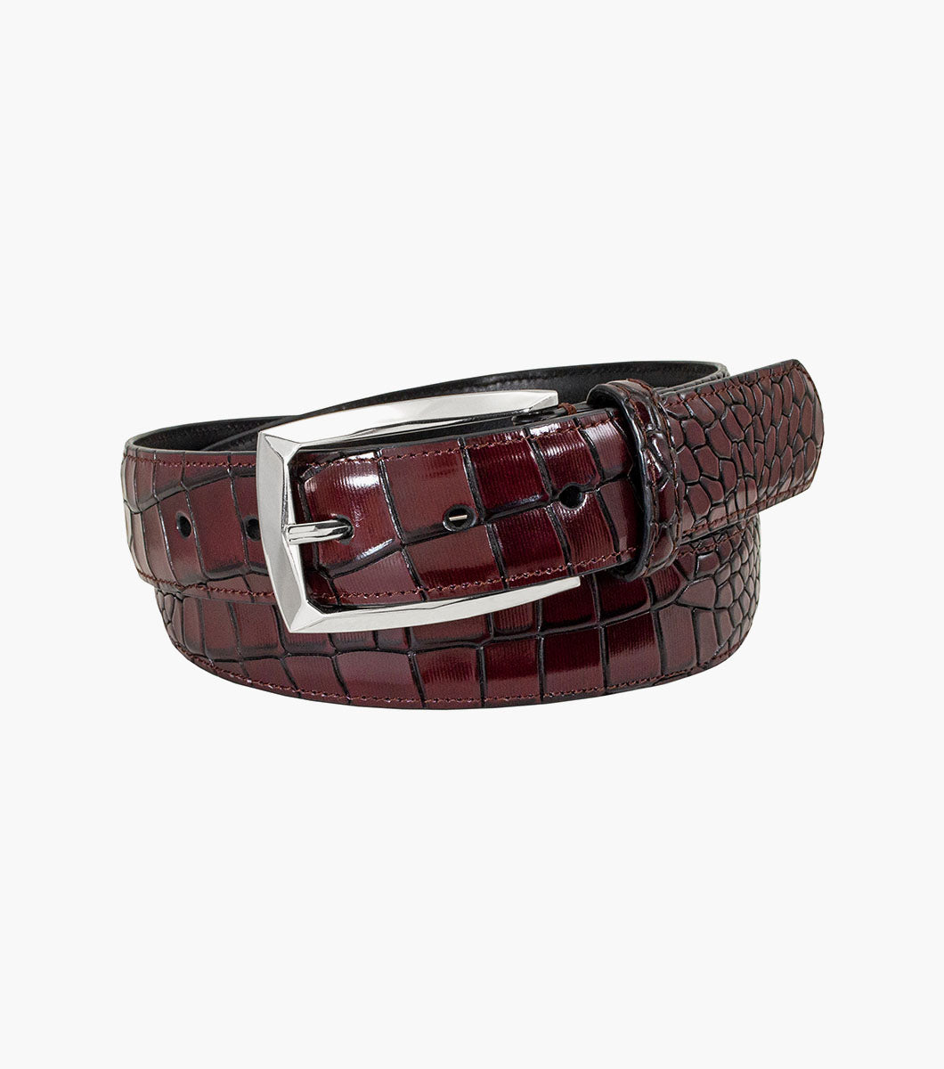 Stacy Adams Ozzie Croc Emboss Belt by Stacy Adams Shoes