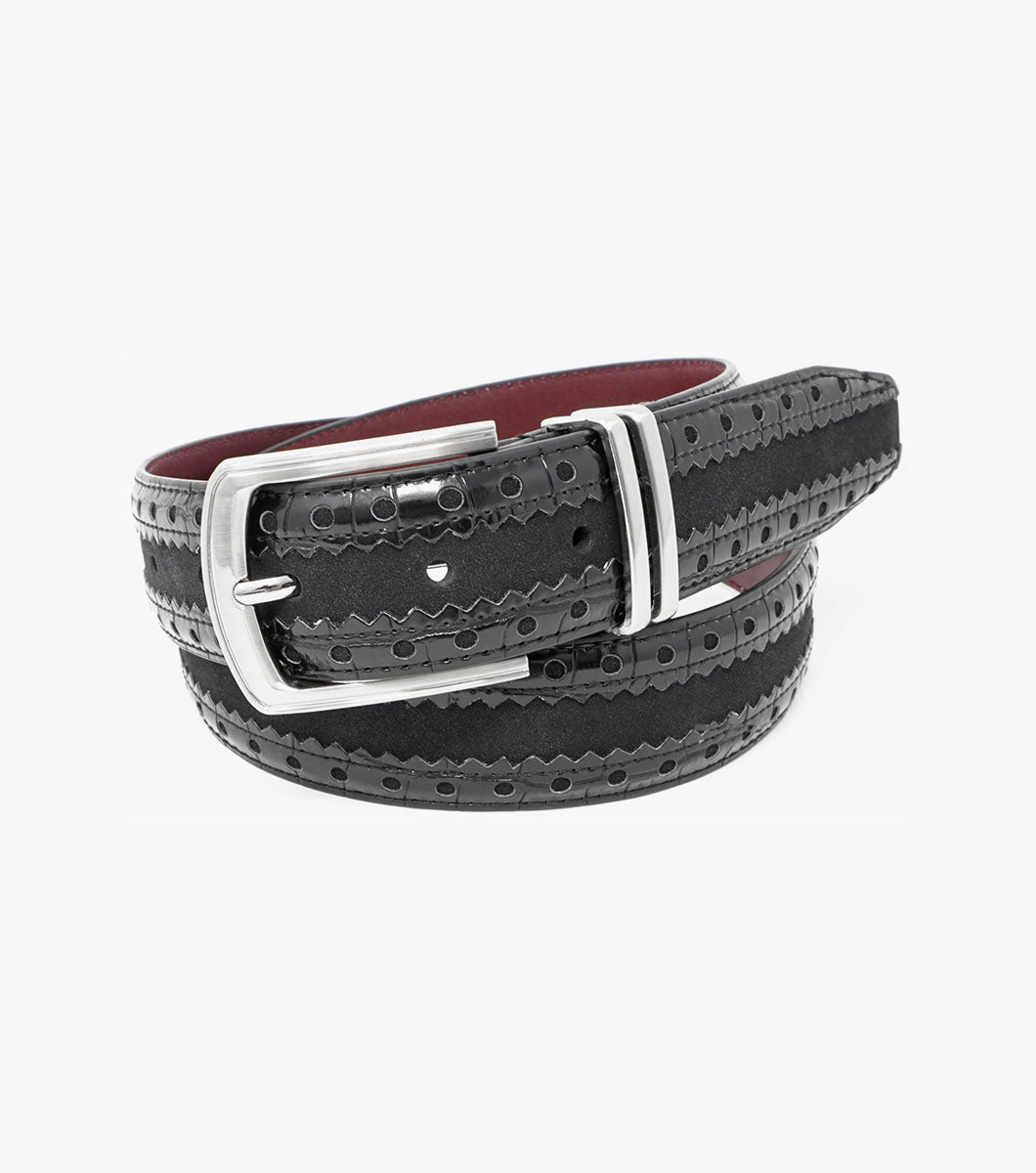 Stacy Adams Gustavo Mixed Material Belt by Stacy Adams Shoes - 32