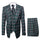 Men’s Green Jacket and Pleated Pants Plaid Super 150’s Wool Suit