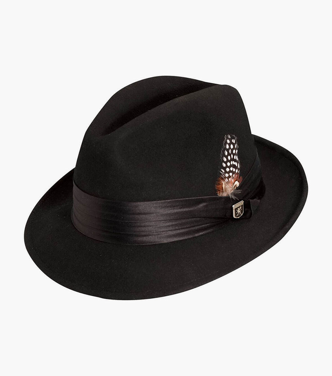 ASH FEDORA Crushable Wool Felt Pinch Front Hat