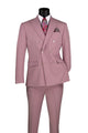 Lilac Slim Fit Double Breasted 2 Piece Suit with Flexible Elastic Waistband