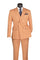 Peach Slim Fit Double Breasted 2 Piece Suit with Flexible Elastic Waistband