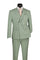 Sage Slim Fit Double Breasted 2 Piece Suit with Flexible Elastic Waistband