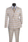 Duke of Windsor Collection - Slim Fit 2 Piece Double Breasted Windowpane Suit in Tan