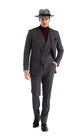 Bellagio Grey  Mens 2 Button Slim Peak Lapel Suit With Pick Stiching Ticket Pocket Double Breasted Vest With Shawl Lapel