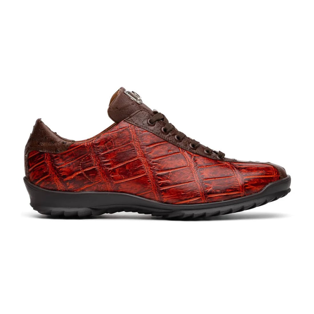Marco Di Milano Saulo Men's Shoes Cognac Exotic Ostich / Alligator Casual Sneakers - 8