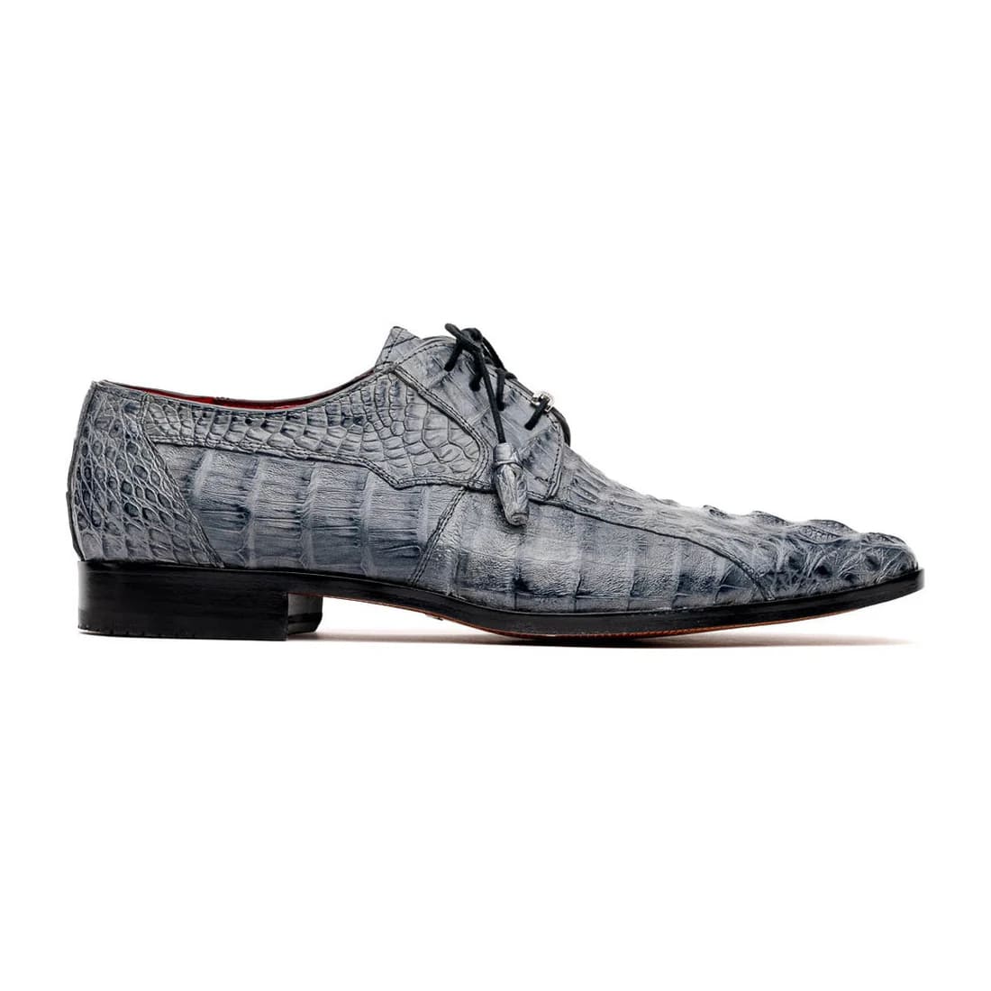 Marco Di Milano Tulum Men's Shoes Gray Exotic Crocodile Derby Oxfords - 6