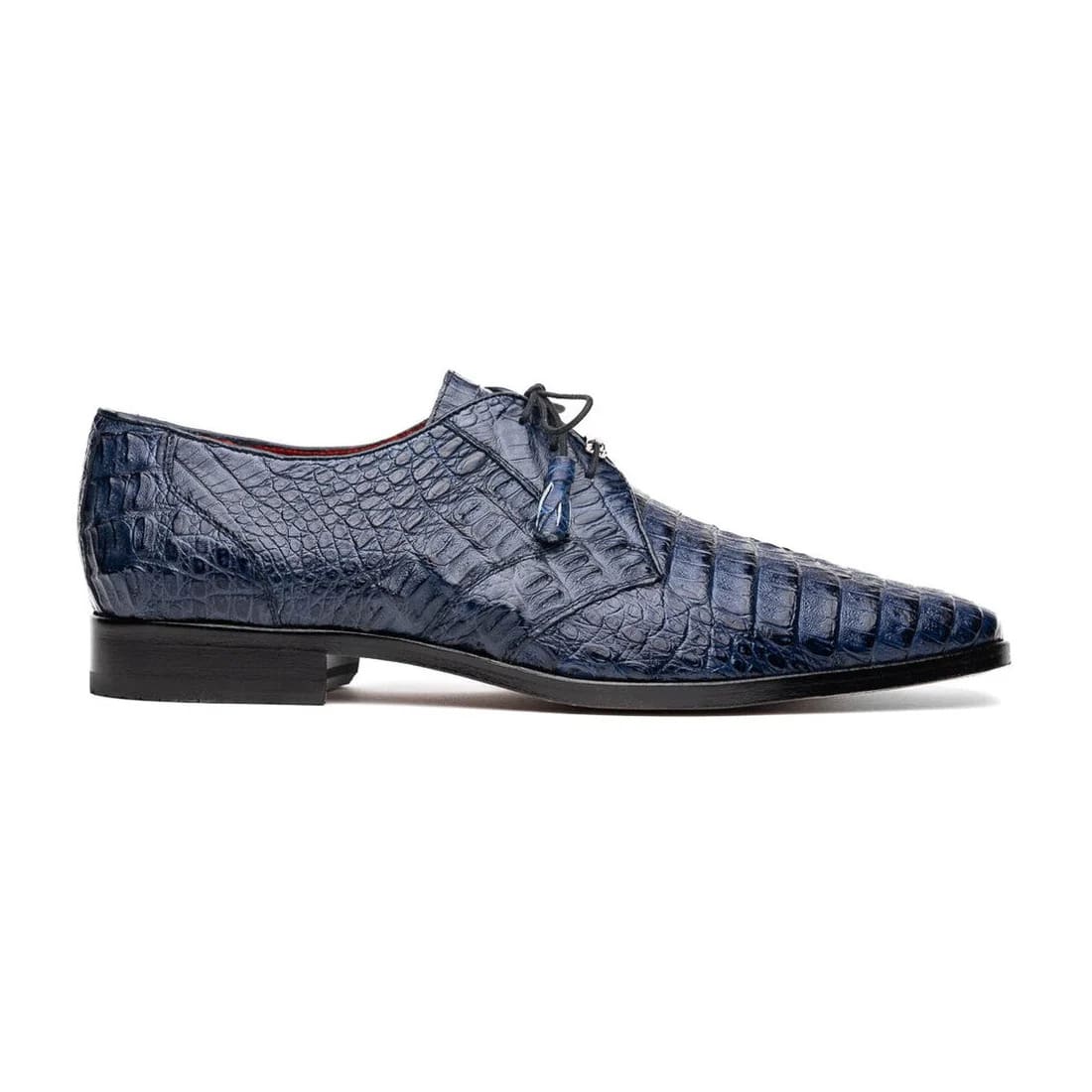 Marco Di Milano Lacio Men's Shoes Navy Exotic Crocodile Derby Oxfords - 6