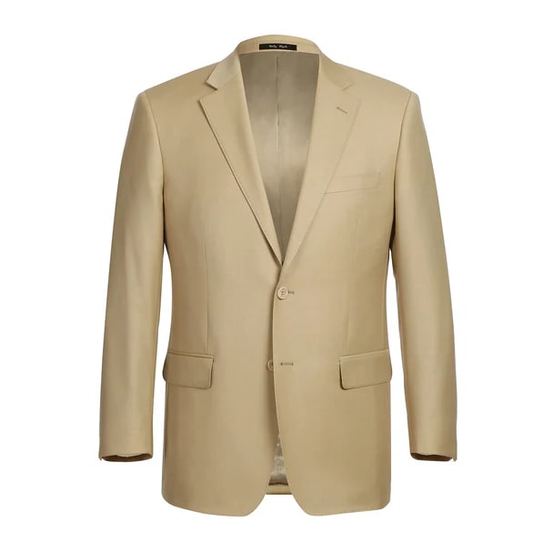 Renoir Clothing - Renoir Suit - Renoir Fashion - Super 140s Wool Two Button Slim Fit Tan  Renoir Suit - Coat Size 38
