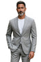 Men's Stacy Adams Basic Slim Fit Wedding & Business Suit in Light Grey