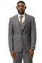 Men's Stacy Adams One Button Peak Lapel Suit With Double Breasted Vest in Grey Glen Plaid