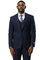 Men's Stacy Adams One Button Peak Lapel Suit With Double Breasted Vest in Navy Glen Plaid