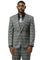 Men's Stacy Adams One Button Vested Peak Lapel Suit in Grey Glen Plaid