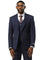 Men's Stacy Adams One Button Vested Peak Lapel Suit in Navy Glen Plaid