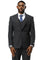 Men's Stacy Adams One Button Peak Lapel Vested Sharkskin Suit in Charcoal