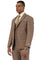 Men's Designer Stacy Adams Vested Glen Plaid Suit in Brown