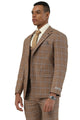 Men's Designer Stacy Adams Vested Glen Plaid Suit in Brown