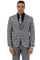 Men's Designer Stacy Adams Vested Glen Plaid Suit in Grey & Orange