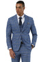 Men's Designer Stacy Adams Vested Glen Plaid Suit in Blue