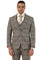 Men's Stacy Adams Two Button Wide Notch Lapel Vested Suit in Brown Glen Plaid