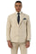 Men's Stacy Adams Double Breasted Summer Suit in Beige Windowpane Plaid