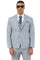 Men's Designer Stacy Adams Vested Suit in Light Grey Sharkskin Weave