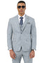 Men's Designer Stacy Adams Vested Suit in Light Grey Sharkskin Weave