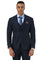 Men's Designer Stacy Adams Vested Suit in Navy Blue Sharkskin Weave