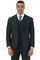 Men's Stacy Adams One Button Peak Lapel Vested Suit in Dark Hunter Green Plaid