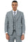 Men's Stacy Adams Vested Sharkskin Pattern Business Suit in Light Grey