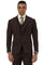 Men's Stacy Adams One Button Vested Peak Lapel Suit in Brown Plaid