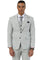 Men's Stacy Adams Two Button Vested Peak Lapel Suit in Light Grey Windowpane Plaid