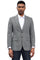 Men's Stacy Adams Modern Fit Business Sport Coat Blazer in Grey Plaid