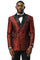 Men's Stacy Adams Double Breasted Wedding & Prom Tuxedo Jacket in Textured Shiny Red Sharkskin