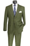 Catania Collection - Modern Fit Windowpane Suit 2 Piece in Olive