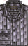 "Men's Black Sports Shirt - Regular Fit with Fancy Tonal Stripe Pattern"