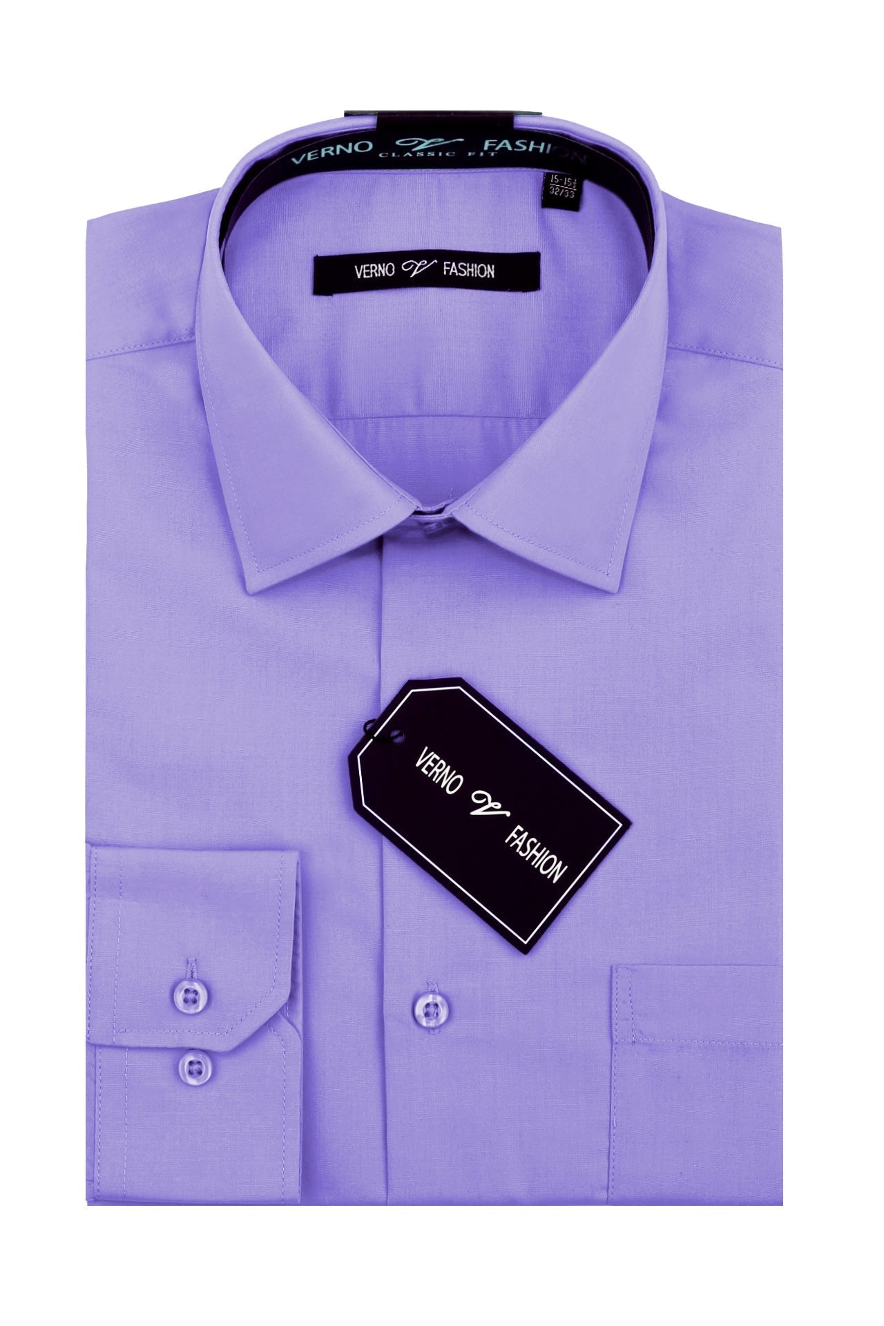 "Lavender Cotton Blend Dress Shirt - Men's Regular Fit"