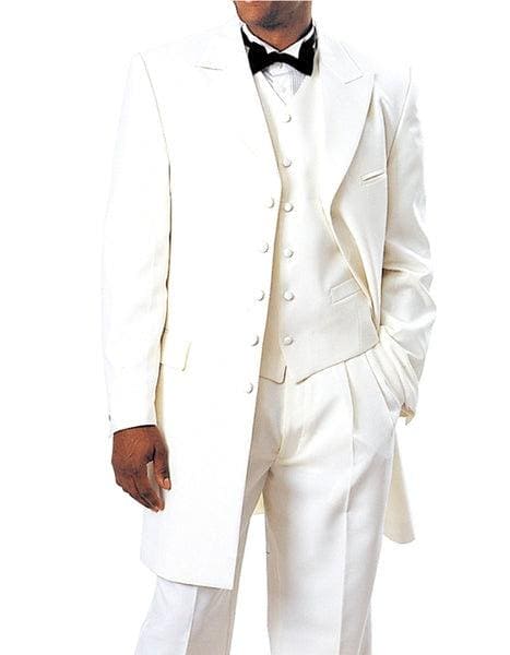 Cream Colored Suit - Cream Groomsmen Suit - Side Vents Suit - Royal Blue