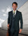 Mens 2 Button Modern Fit Vested Wool Suit in Jade