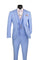Slim Fit Business Men's Suit 3 Piece 2 Button in Light Blue