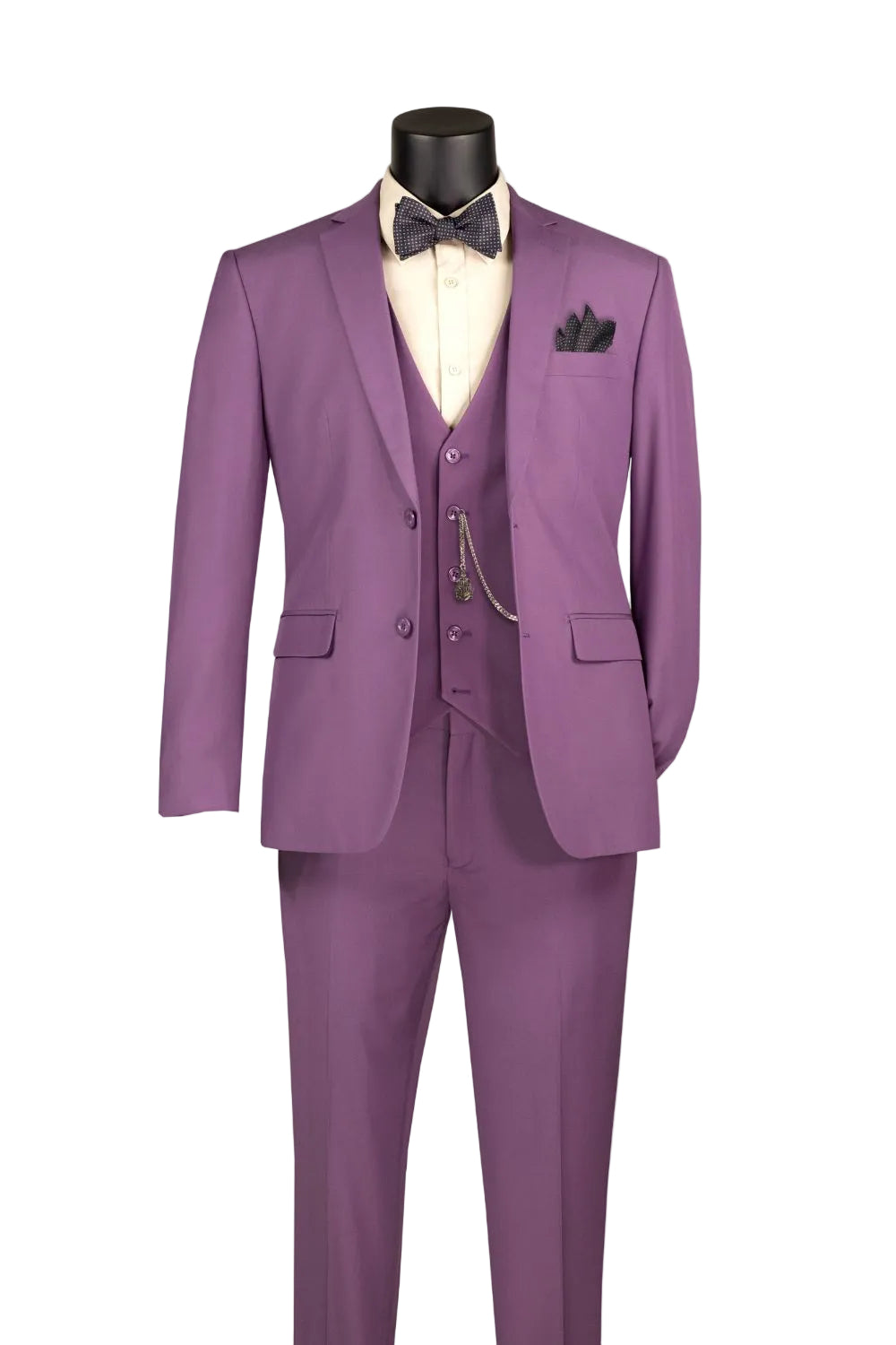 Violet Slim Fit Suit 3 Piece 2 Button in Violet