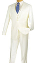 Slim Fit Business Men's Suit 3 Piece 2 Button in Ivory
