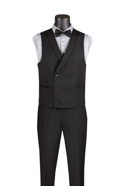 Slim Fit Tuxedo 3 Piece with Matching Bow Tie in Black