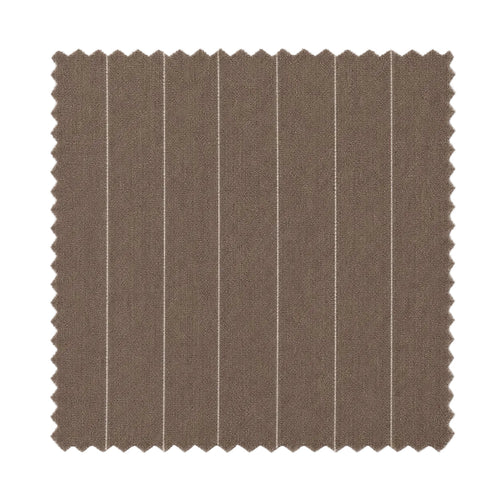Tuscany Collection - Regular Fit 2-Piece Pinstripe Double Breasted Suit - Brown fabric swatch