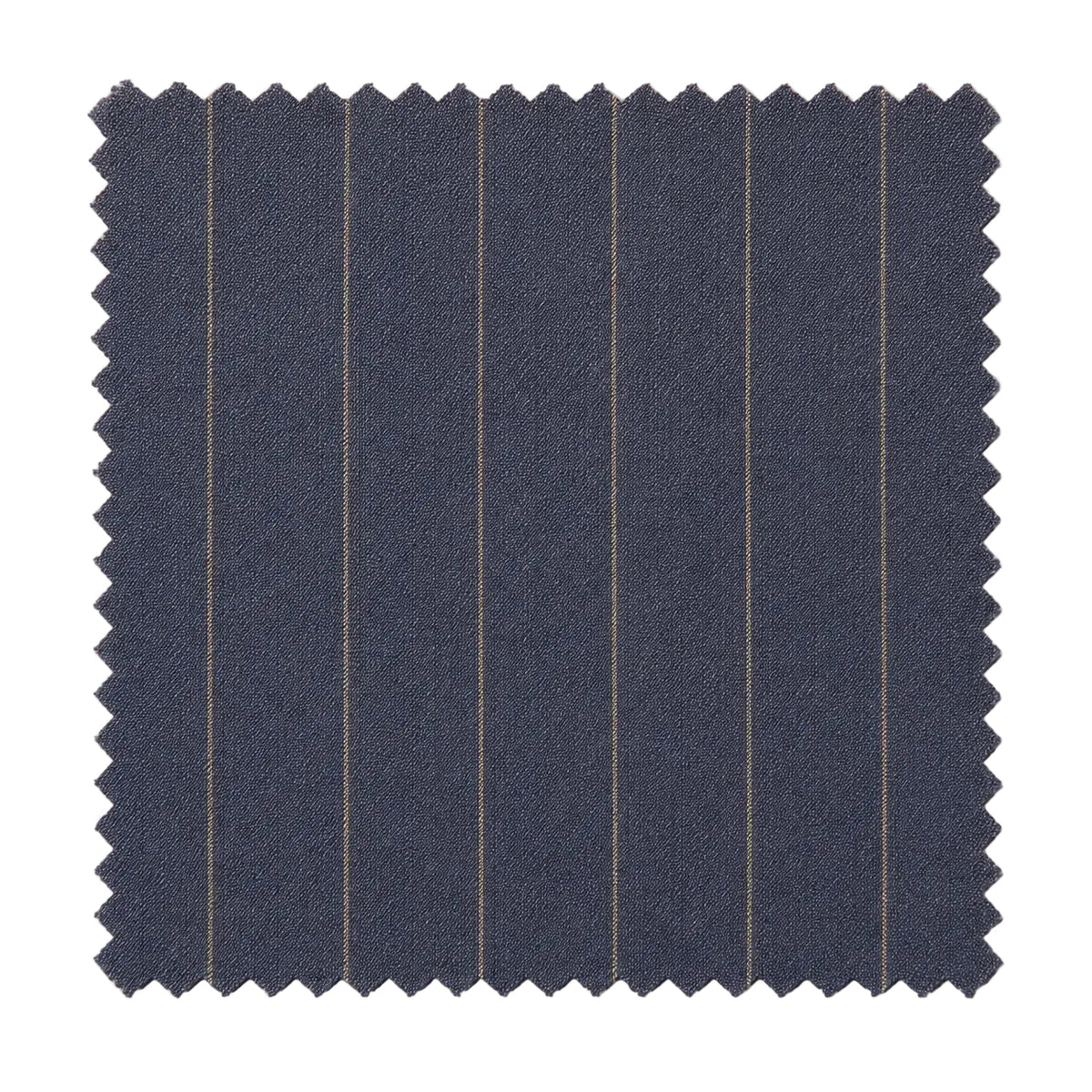 Tuscany Collection - Regular Fit 2-Piece Pinstripe Double Breasted Suit - Denim Blue fabric swatch