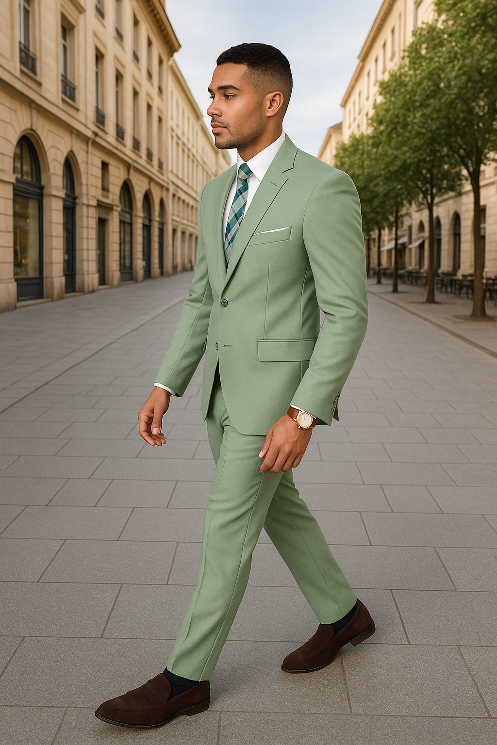 Sage Green Suits -  Light Green Suit - Summer Color Suit - 38 Short Jacket+32 Waist Adjustable 28to34)(Height: 5’4”to5’7”)(Neck 15-16.5)S-M)