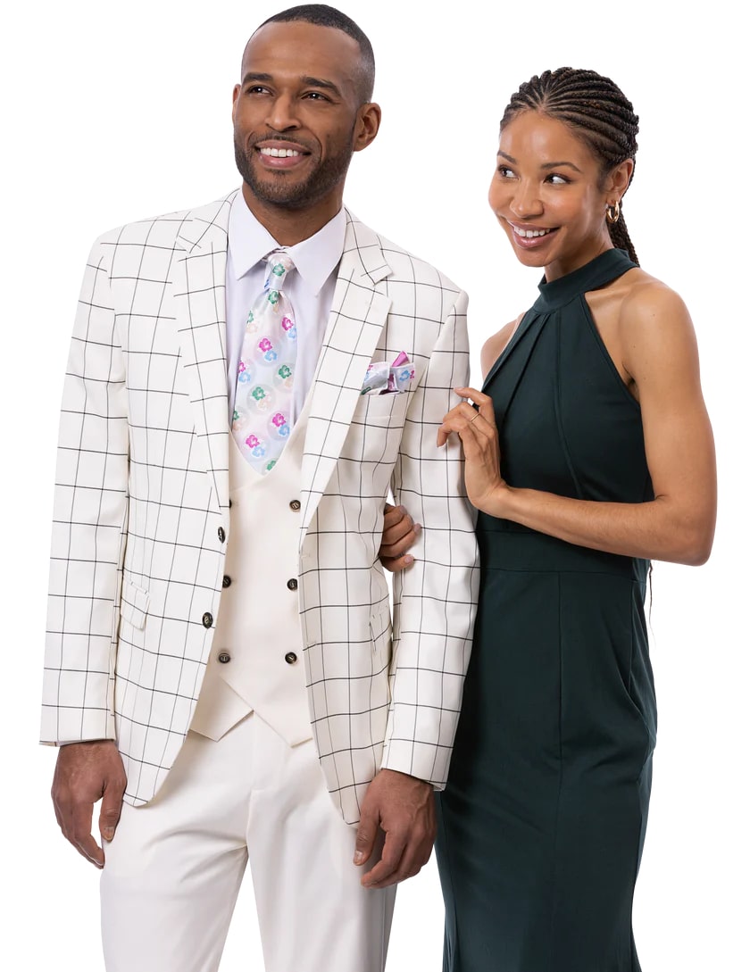 EJ Samuel White Suit - Coat Size 38