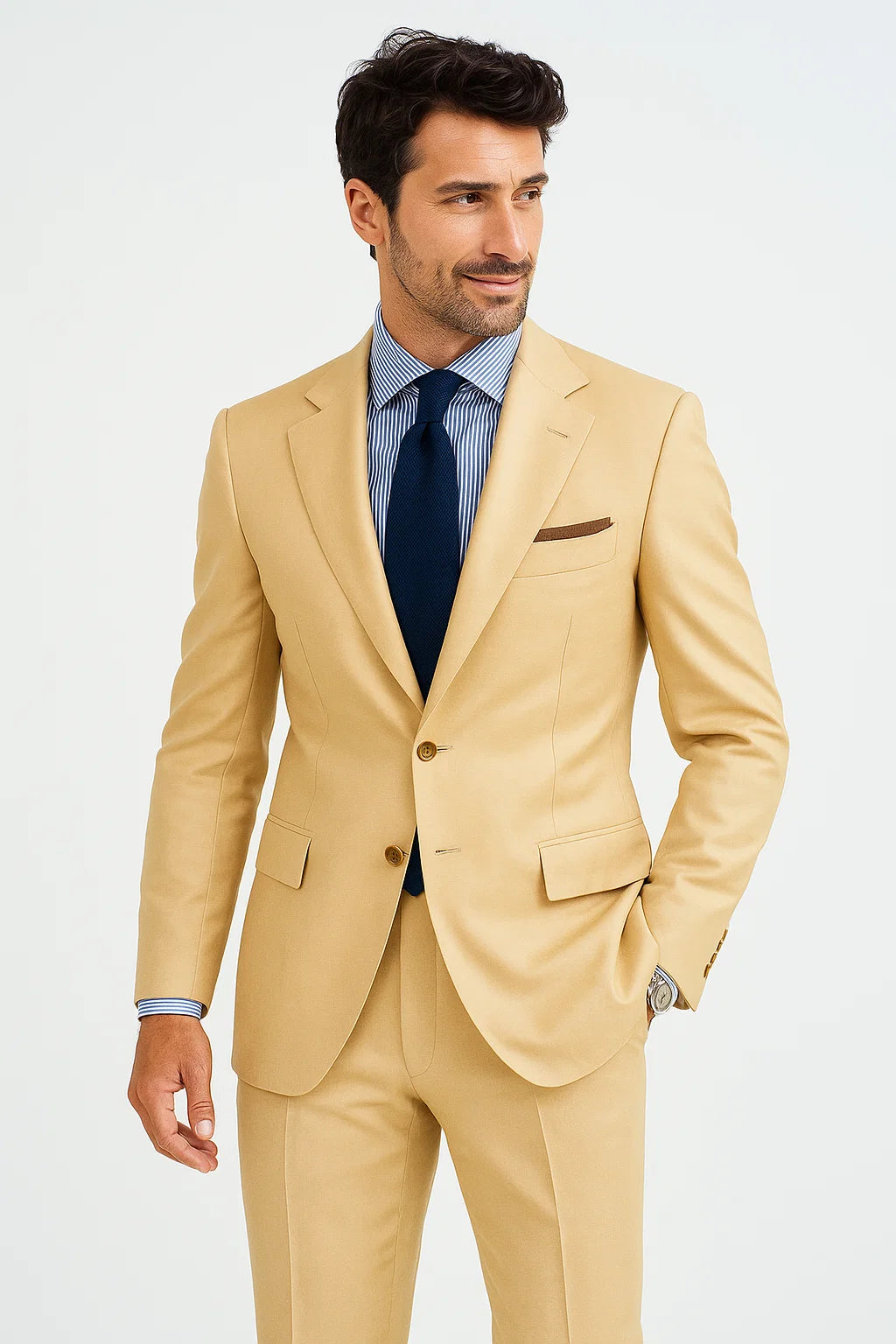 Mens Big and Tall Linen Suits - Sand Linen  Summer Fabric Suit - 38 Short Jacket+32 Waist Adjustable 28to34)(Height: 5’4”to5’7”)(Neck 15-16.5)S-M)ggg