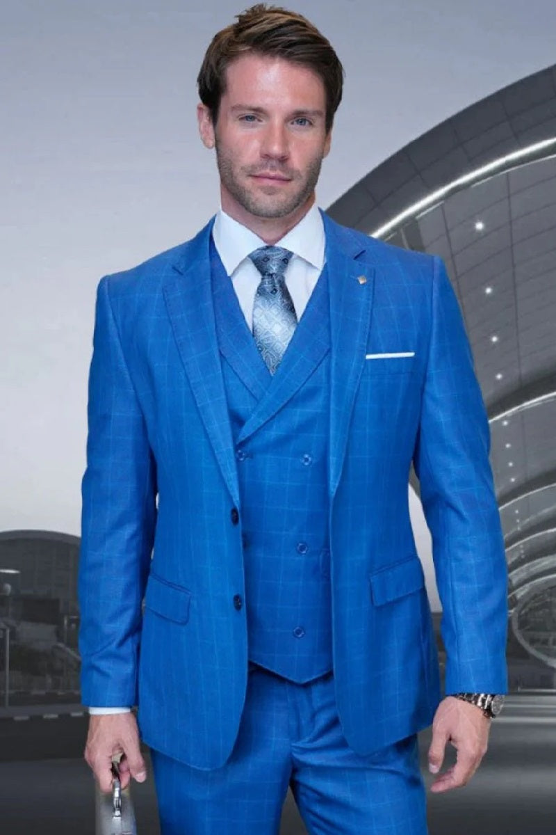 Big and Tall Suit - Sapphire Big and Tall Modern Fit 3 PC Suit - Coat Size 38